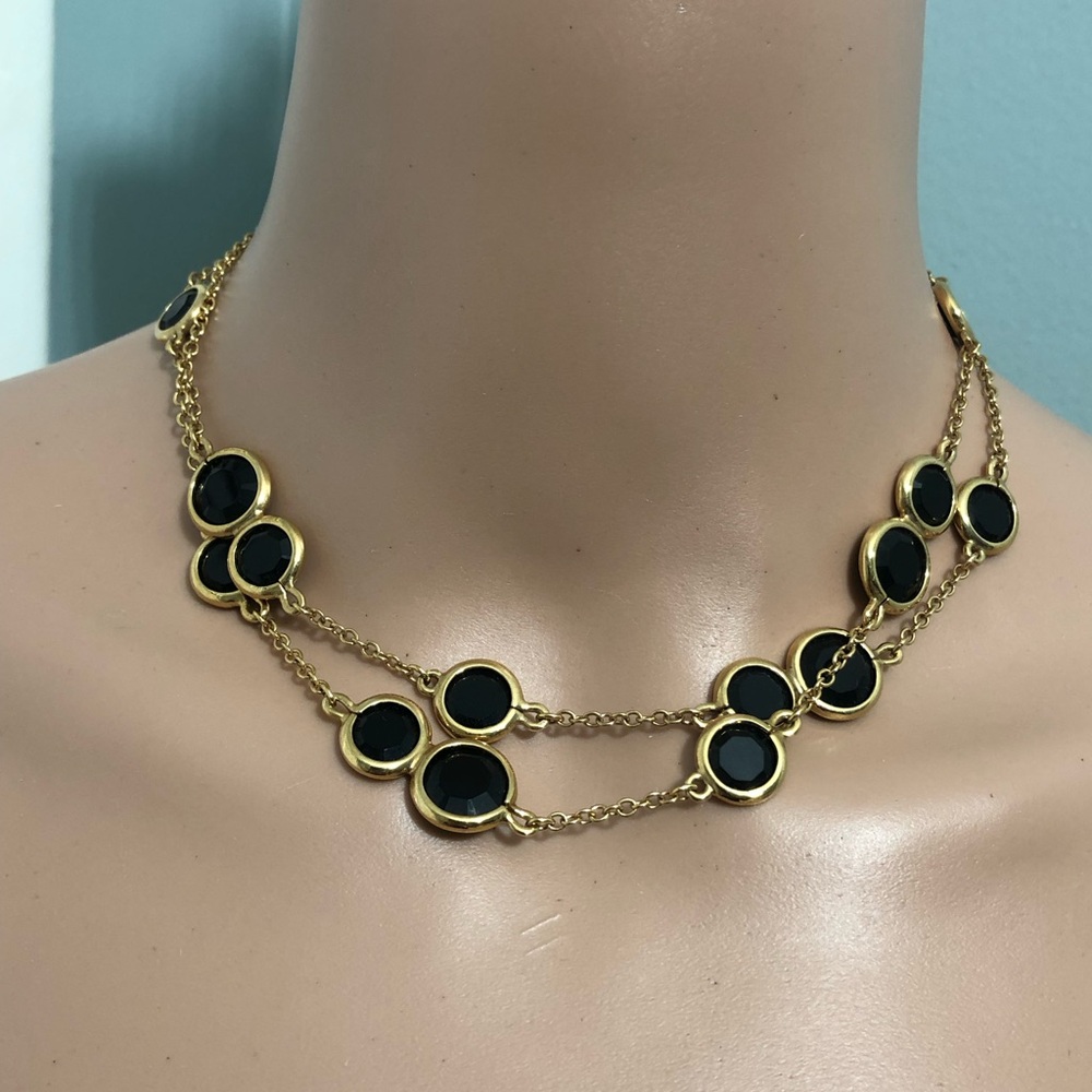 Kate Spade Black Crystal Station Necklace